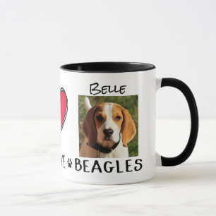 Peace Love Beagles Hondenliefhebbers Mok