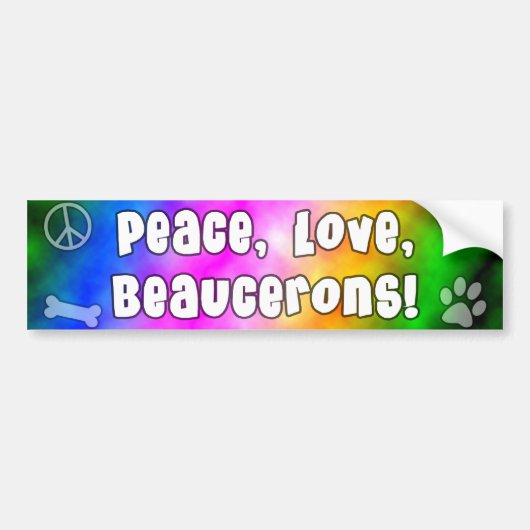 Peace Love Beaucerons Bumpersticker (Voorkant)