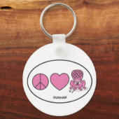 Peace, Love, Beaver Sleutelhanger (Voorkant)