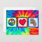 Peace, Love, Beavers Briefkaart (Voorkant / Achterkant)