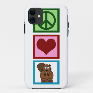 Peace Love Beavers iPhone 11 Hoesje