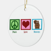 Peace Love Beavers Keramisch Ornament (Links)