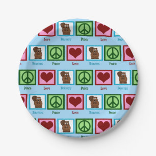 Peace Love Beavers Papieren Bordje