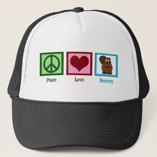 Peace Love Beavers Trucker Pet (Voorkant)