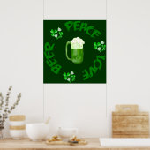 Peace Love Beer Poster (Keuken)