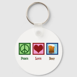 Peace Love Beer Sleutelhanger