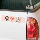 Peace Love Beethoven Bumpersticker Pink Brown (Op Truck)