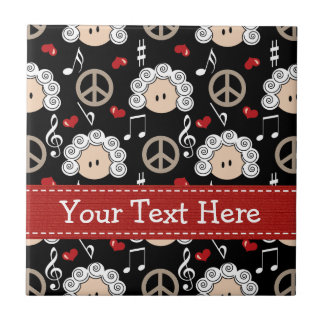 Peace Love Beethoven Ceramic Tile Trivet Tegeltje