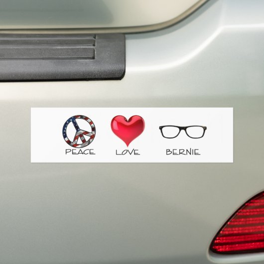 Peace Love Bernie Bumpersticker (Op auto)