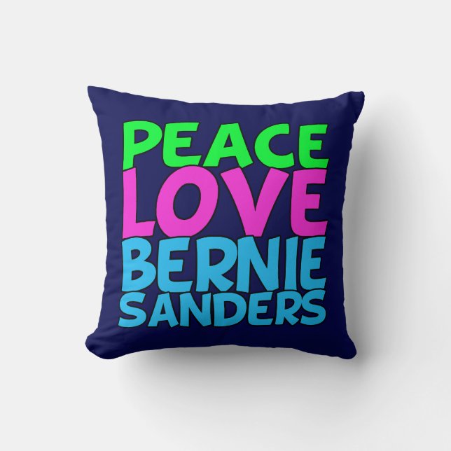 Peace Love Bernie Sanders Kussen (Voorkant)