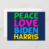 Peace Love Biden Harris Briefkaart (Voorkant / Achterkant)
