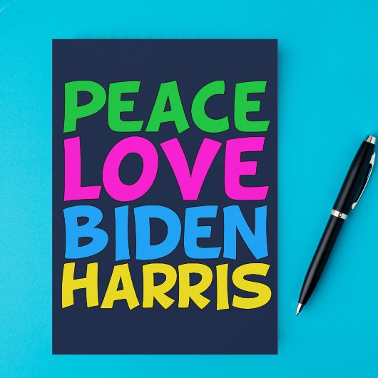 Peace Love Biden Harris Feestdagenkaart