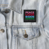 PEACE LOVE BIDEN HARRIS Stronger Smarter Kinder Vierkante Button 5,1 Cm (In situ)