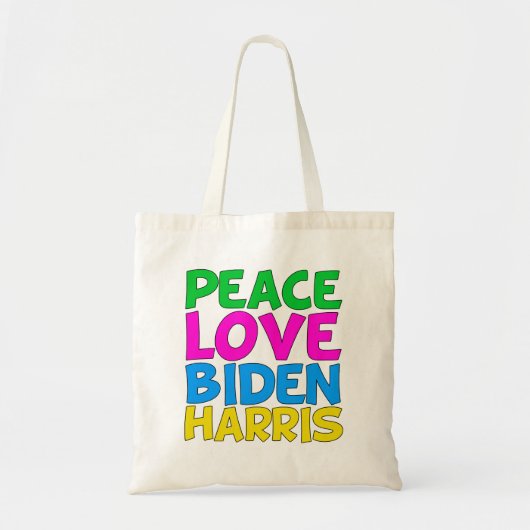 Peace Love Biden Harris Tote Bag (Voorkant)