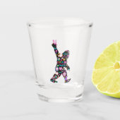 Peace Love Bigfoot Hippie Funny Bigfoot Lover Shot Glas (Voorkant)