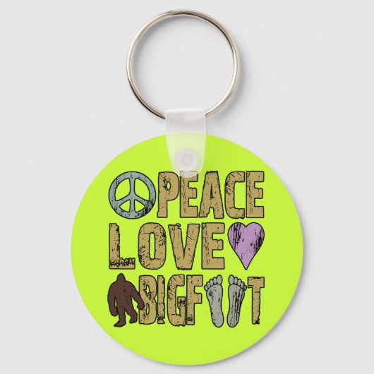 Peace Love Bigfoot Sleutelhanger (Voorkant)