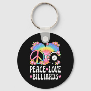 Peace Love Biljart Lover 60s 70s Hippie Outfit B Sleutelhanger