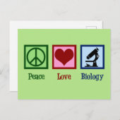 Peace Love Biology Briefkaart (Voorkant / Achterkant)