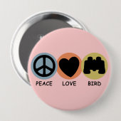 Peace Love Bird Ronde Button 4,0 Cm (Voorkant /achterkant)