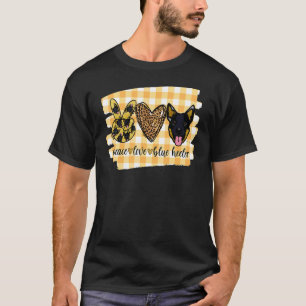 Peace Love Blue Heeler Dog Mama Mama Western Boerd T-shirt