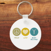 Peace Love Body Building Sleutelhanger (Voorkant)