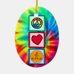 Peace, Love, Bodybuilding Keramisch Ornament