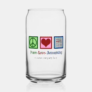 Peace Love Boekhouding Custom Accountant Bedrijf Blikvorm Glas