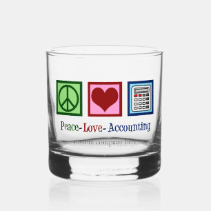 Peace Love Boekhouding Custom Accountant Bedrijf Whisky Glas