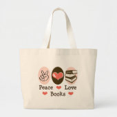 Peace Love Books Canvas Canvas tas (Voorkant)