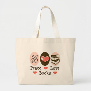 Peace Love Books Canvas Canvas tas
