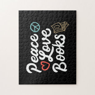 Peace Love Books Geeky & Cute Reading Legpuzzel