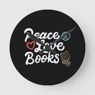 Peace Love Books Geeky & Cute Reading Ronde Klok