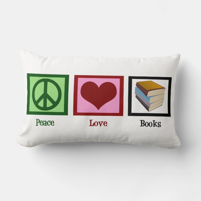 Peace Love Books Kussen (Voorkant)