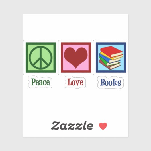 Peace Love Books Sticker (Vel)