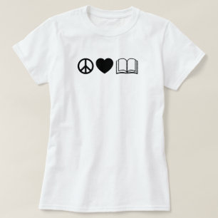 Peace, Love & Books T-shirt Basic