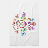 Peace Love Books Theedoek (Verticaal)