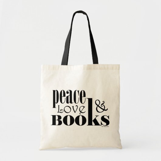 Peace Love Books Tote Bag (Voorkant)