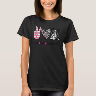 Peace Love Border Collie Border Collie Dog mama T-shirt