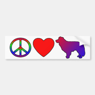 Peace Love Border Collies Bumpersticker