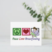 Peace Love Borstvoeding Briefkaart (Staand voorkant)