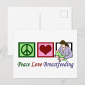 Peace Love Borstvoeding Briefkaart (Voorkant / Achterkant)