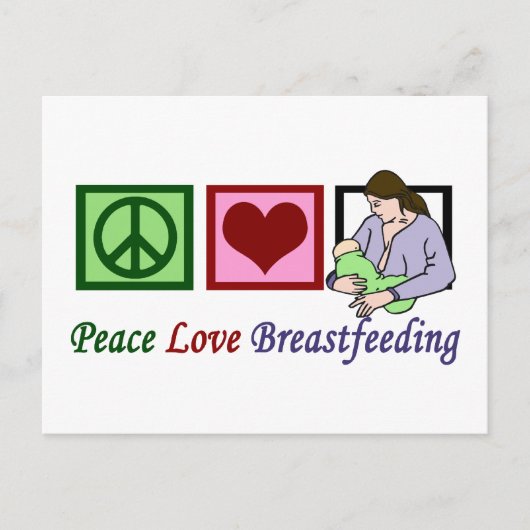 Peace Love Borstvoeding Briefkaart (Voorkant)