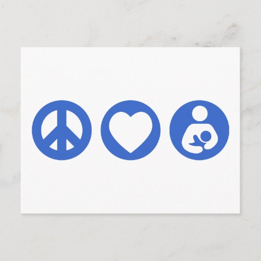 Peace Love Borstvoeding Briefkaart (Voorkant)