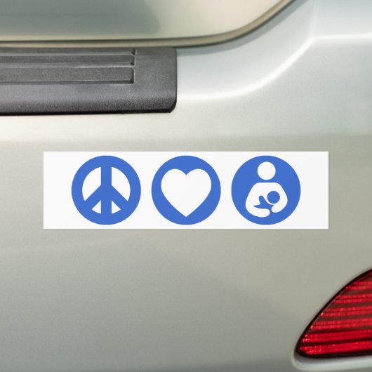Peace Love Borstvoeding Bumpersticker (Op auto)