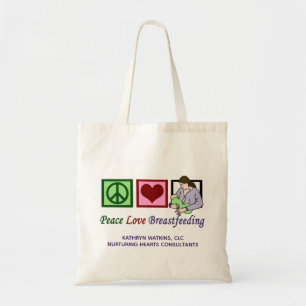 Peace Love Borstvoeding Cute Lactation Consultant Tote Bag