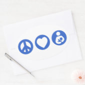 Peace Love Borstvoeding Ovale Sticker (Envelop)