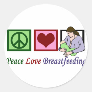 Peace Love Borstvoeding Ronde Sticker