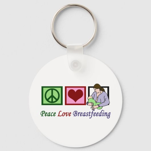Peace Love Borstvoeding Sleutelhanger (Voorkant)
