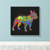 "Peace Love & Boston Terriers" Pop Art Canvas Afdruk (Insitu (Houten vloer))