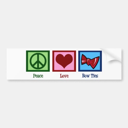 Peace Love Bow-Stropdassen Bumpersticker (Voorkant)